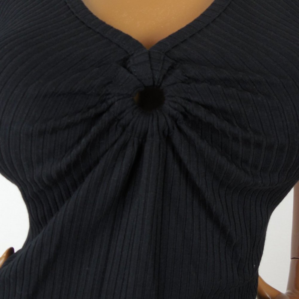 ORIGINALITY L NWT SEXY Black O-Ring Shirt - Picture 3 of 10
